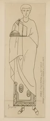 Prince Italo-Romain. Fin du VIIIe siècle. Mosaïque de la Basilique Ste Cécile, au cimetière de St Sixte à Rome
