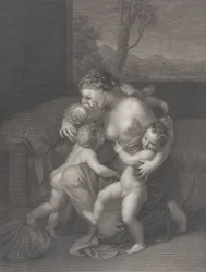 Charité avec trois petits enfants, 1795