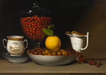 Nature morte - fraises, noix, etc.