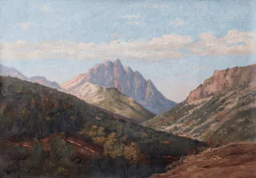 Paysage, montagnes (huile sur toile)