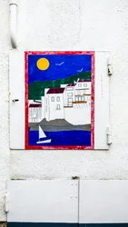 Peinture sur une porte de compteur d
