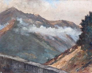 Paysage pyrénéen à Cauterets (huile sur bois)