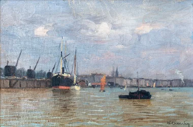 Vue du port de Bordeaux (huile sur toile)