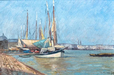Vue du port de Bordeaux (huile sur toile)