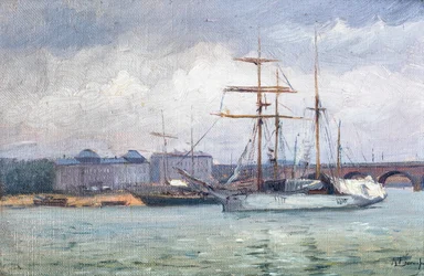 Vue du port de Bordeaux (huile sur toile)
