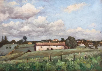Vignes (Côtes de Bourg) à Bayon (huile sur bois)