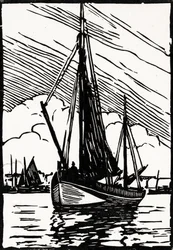 gabarre (linogravure)