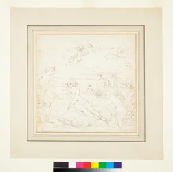 Apollon, Amphitrite et divinités marines apportant des offrandes