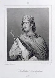 Lothaire (941-986) Roi de France, gravé par Delannoy