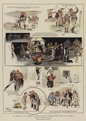 Un épisode de la progression de trois pèlerins des derniers jours, Tiddler, Tigg et Tallboys (chromolitho)