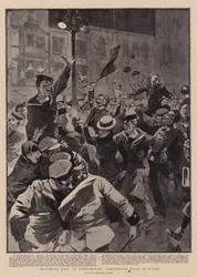 "Mafeking Day" à Portsmouth, Commercial Road at Night (lithographie)