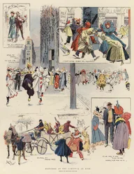 Croquis au Carnaval de Nice (lithographie couleur)
