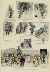 La malheureuse chasseresse, un épisode avec pistolet et caméra (chromolitho)