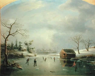 Étang de patinage à Morristown, New Jersey