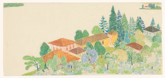 Maisons italiennes dans un paysage vallonné