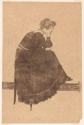 Portrait de Coba Stolk-Schmidt assise sur une chaise