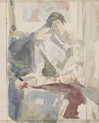 Femme assise dans un intérieur