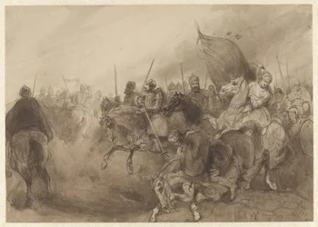 Combat de cavaliers médiéval