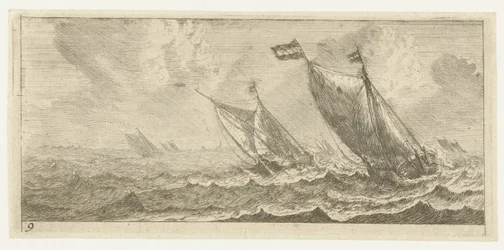 Bateaux sur une mer agitée