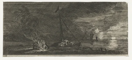 Vue de mer de nuit (série Divers embarquements et autres faits)