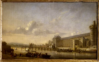 Vue de la Seine avec la façade sud et la grande galerie du Louvre