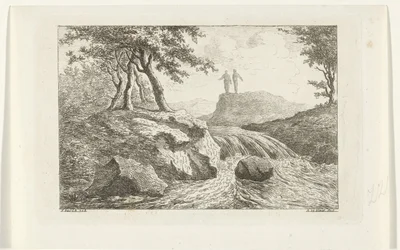 Paysage avec cascade