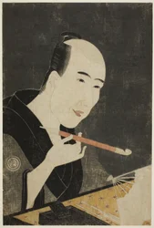 Portrait de Santo Kyoden, le maître de Kyobashi (Edo hana Kyobashi natori)