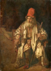 Vieil homme à la casquette rouge