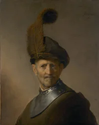 Un vieil homme en costume militaire
