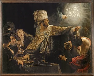 Le festin de Belsazar (peinture sur toile)