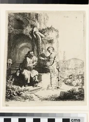 Le Christ et la femme de Samarie parmi les ruines