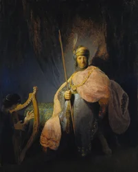 David jouant de la harpe devant Saül, vers 1630-31