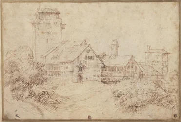 Paysage avec bâtiments et amoureux, après Titien