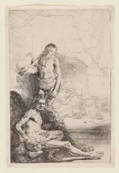 Nu masculin assis et debout, c.1646