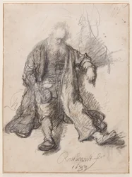 Vieil homme assis (Lot ivre ?), vers 1630-33