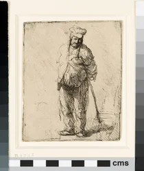 Paysant en haillons avec un bâton, vers 1630