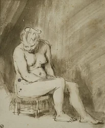 Femme nue assise