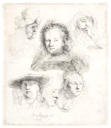 Études de la tête de Saskia et d