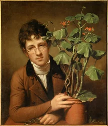 Portrait du peintre Rubens Peale (1784-1864) avec un géranium