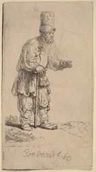 Un paysan coiffé d