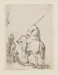 Un soldat en turban à cheval