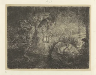 Adoration des bergers : scène nocturne