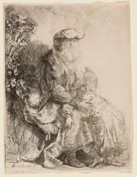 Abraham caressant Isaac