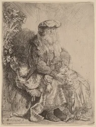 Abraham caressant Isaac