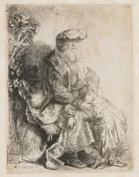 Abraham caressant Isaac