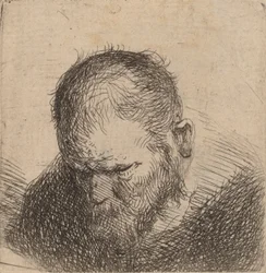 Homme barbu regardant vers le bas, peut-être 1631