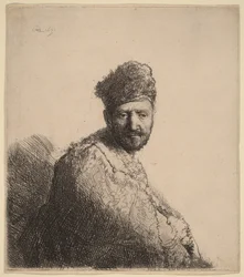 Homme barbu, coiffé d
