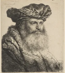 Homme barbu avec un bonnet de velours et une attache de bijou, 1637