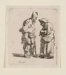 Un mendiant et une mendiante en pleine conversation