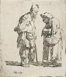 Mendiant et mendiante conversant, 1630
